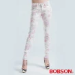 【BOBSON】印布花褲小直筒褲(8078-13)