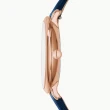 【FOSSIL】Jacqueline 羅馬佳人時尚女錶-玫瑰金框x深藍/36mm(ES3843)