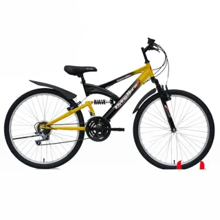 【飛馬】26吋21段變速弓箭型雙避震車(黃／黑)