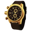 【elegantsis】Army 叢林戰鬥強悍三眼計時手錶-黑x金(ELJT48S-OB08LC)
