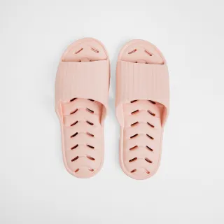 【HOLA】EVA緩壓排水浴室拖鞋-粉橘L 25cm