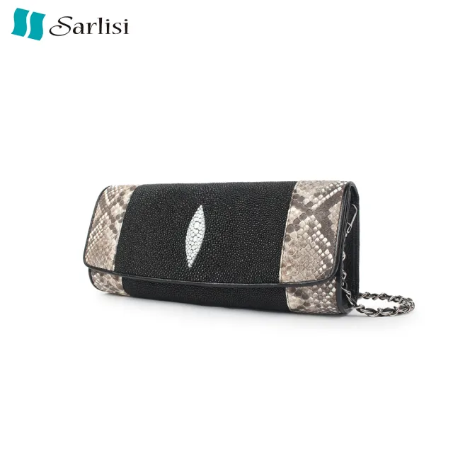 【Sarlisi】雙11 魅力四射蟒蛇紋側背包珍珠魚皮斜背包真皮包包 包