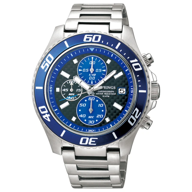 【J.SPRINGS系列】跨時代三眼計時時尚腕錶-藍X銀(JSBFD073)