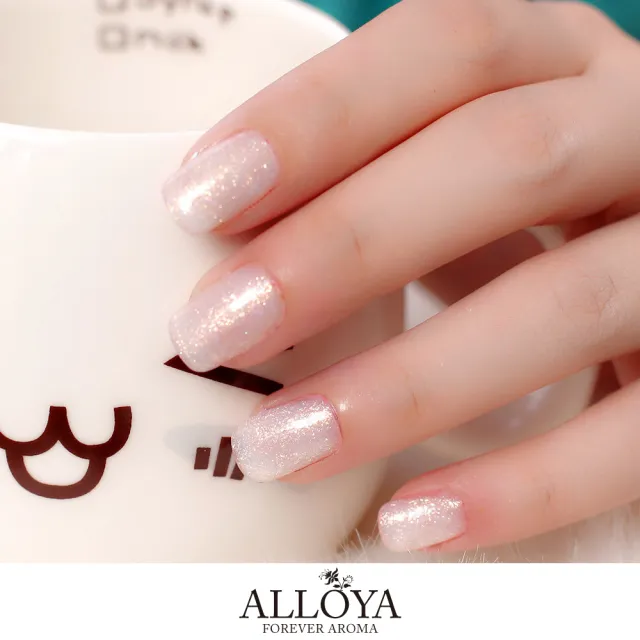 【英國ALLOYA愛若雅】Y042  香氛水指彩甲油(可剝可撕 雪白星光)