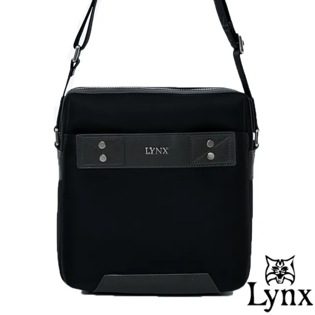 【Lynx】山貓紳士極簡風格直式真皮斜側背包-大(3色)