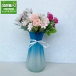 【綠色職人】ins霧面玻璃漸層色花器 漸層藍(花瓶 漸層)