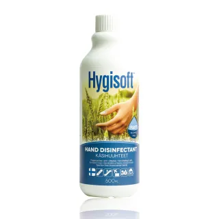 【芬蘭Hygisoft 科威】24時護膚抗菌乾洗手-自然無香料 500ml 補充瓶(防疫首選 長效抗菌 有效防護)