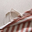 【Betrise裸睡主意】100%純棉針織條紋四件式被套床包組-草莓甜心(加大)