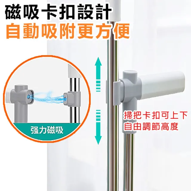 【拼創生活】站立式磁吸摺疊掃把(掃除用具 掃把 簸箕 摺疊掃把 磁吸掃把)
