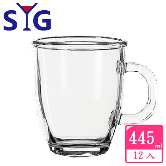 【SYG】透明玻璃拿鐵杯445cc(12入組)