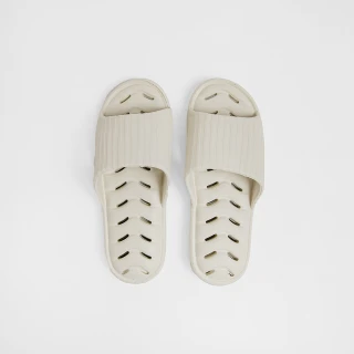 【HOLA】EVA緩壓排水浴室拖鞋-白灰S 23cm