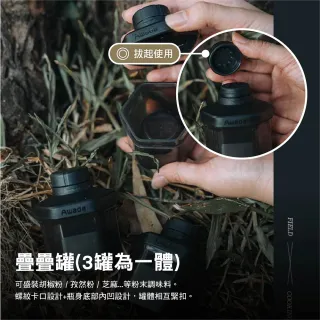 【AWADA】戰術調味料分裝瓶 拼拼瓶 疊疊瓶(調味罐套組 醬料瓶 環保餐具 露營 逐露天下)