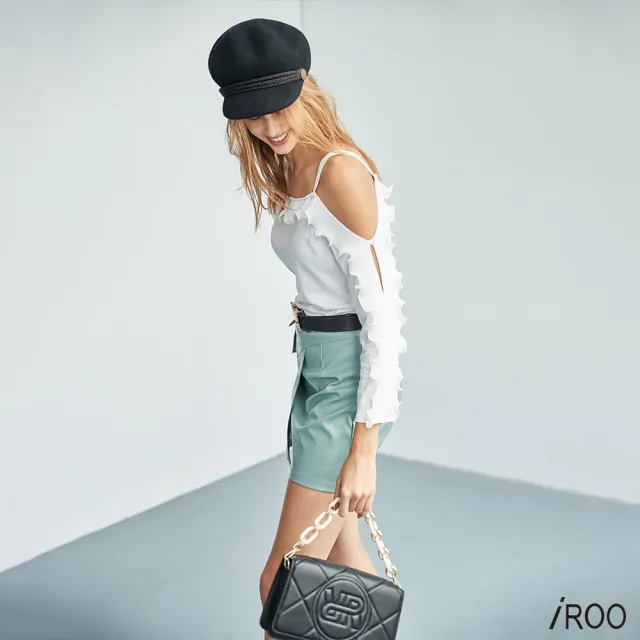【iROO】荷葉波浪針織上衣