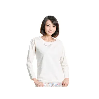 【BOBSON】女款雪紡紗緹織布長袖上衣(米白33081-81)