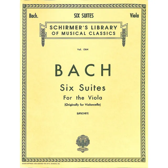 【Kaiyi Music 凱翊音樂】巴哈：6首中提琴組曲 Bach：6 Suites For Viola Solo(Schirmer Vol. 1564) | 拾書所