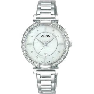 【ALBA】雅柏 典雅貝面晶鑽手錶-31mm  情人節禮物(VJ22-X389S/AH7BE7X1)