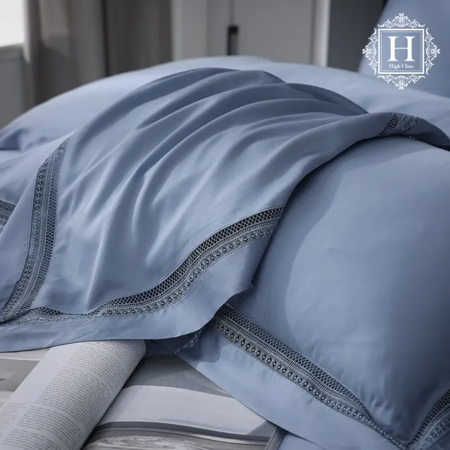 【HOYACASA】100支極緻天絲鑲織系列被套床包六件組-多款任選(加大)
