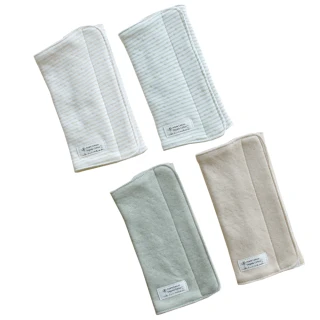 【Azure Canvas藍天畫布】天然彩棉  嬰幼兒揹袋口水巾/2對組(口水巾)