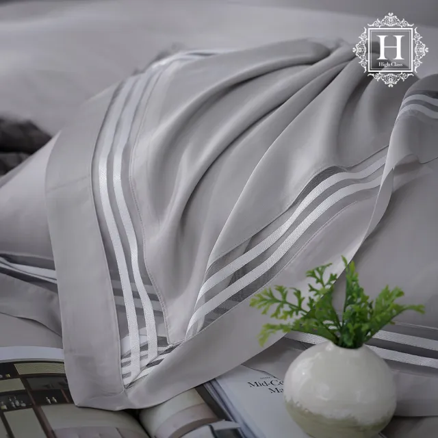 【HOYACASA】100支極緻天絲鑲織系列被套床包六件組-多款任選(特大)