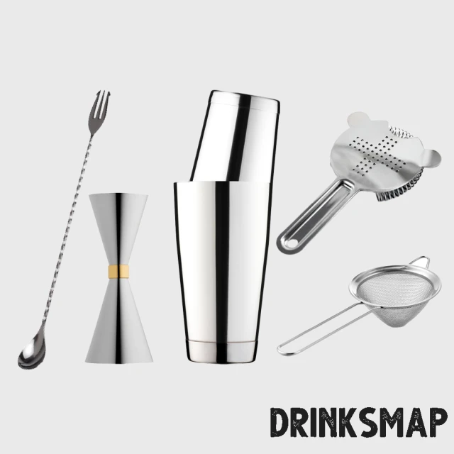 【Drinksmap】專業調酒組 波士頓雪克杯(雪克杯 調酒組 調酒器具 量酒器 吧叉匙 濾冰器 濾網 吧匙)