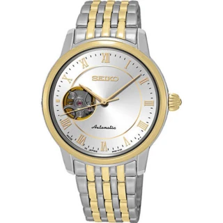 【SEIKO 精工】Presage 開芯系列經典機械女用腕錶錶-34mm 畢業 禮物(4R38-01A0KS)