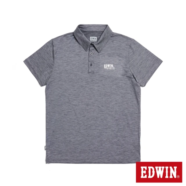 【EDWIN】男裝 涼感系列 短袖POLO衫(暗灰色)