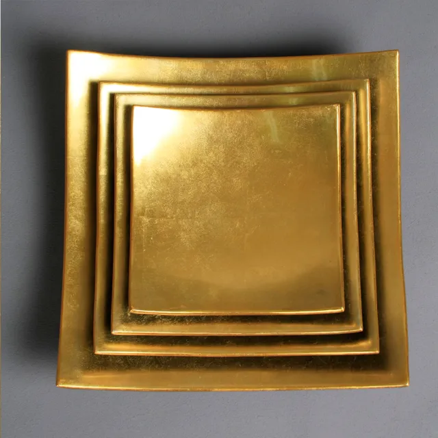 【MU LIFE 荒木雕塑藝品】黃金漆器盤(31cm)