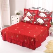 【享夢城堡】精梳棉單人床包兩用被套三件組(HELLO KITTY 我的RIBBON時尚-紅)
