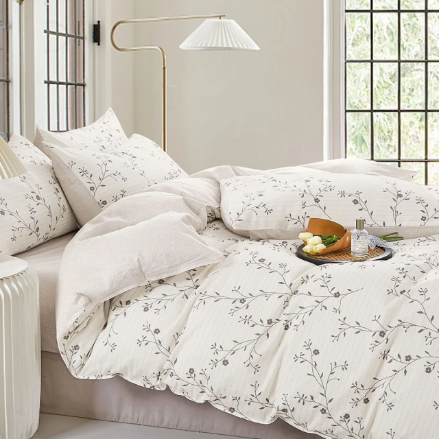 DUYAN 竹漾 精梳純棉四件式被套床包組 / 青茁歷歷 台