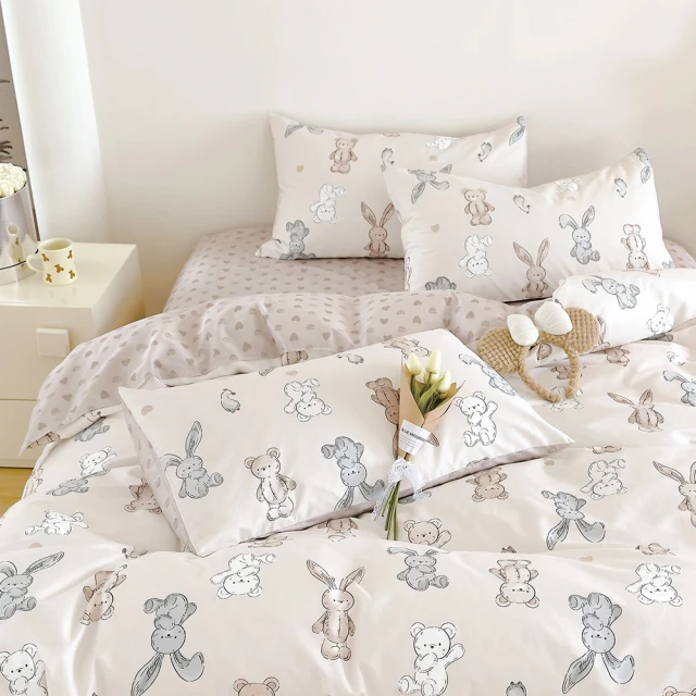 DUYAN 竹漾 精梳純棉四件式被套床包組 / 青茁歷歷 台