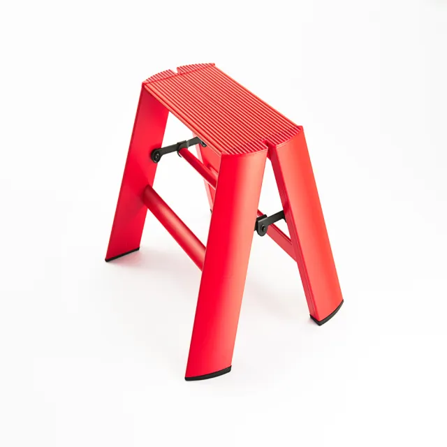 【長谷川Hasegawa】一階LUCANO設計梯-紅色-ML-1RD-日本設計 -1尺/24CM踏台鋁梯(ML系列ML-1RD)