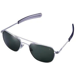 【American Optical】初版飛官款太陽眼鏡 綠色玻璃鏡片/霧銀色鏡框 55mm(#OP-455BTSMGNG)