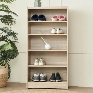 【H&D 東稻家居】白橡木色5格鞋櫃-DIY自行組裝(五層櫃 櫃子 鞋櫃 櫃)