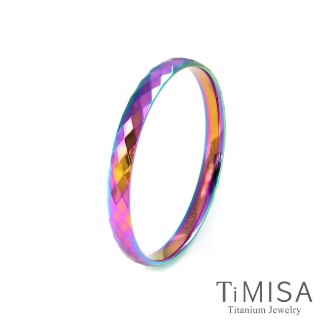 【TiMISA】格緻真愛-寬版 純鈦手環(極光)