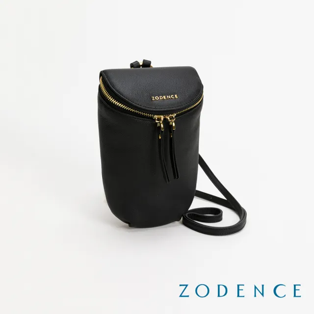 【ZODENCE 佐登司】LARZO進口真皮拉鍊手機包(多色任選)