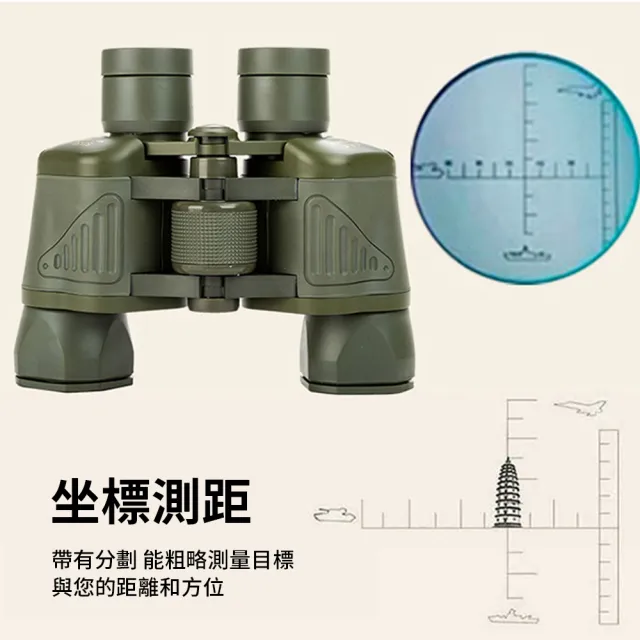 【Nil】九九式50x50雙筒望遠鏡 高倍高清微光夜視望遠鏡 十字坐標測距望遠鏡