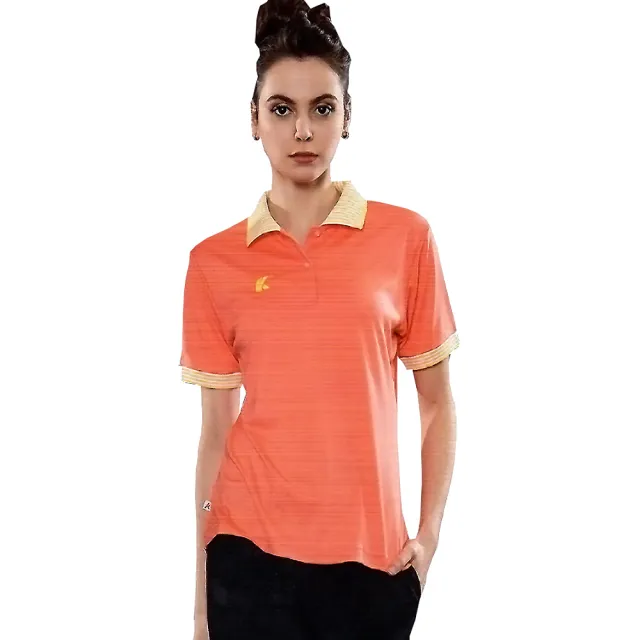 【KAWASAKI】女版運動休閒吸濕排汗短POLO衫(橘#KW2259A2)