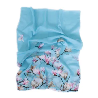 【Sukie】雪紡紗絲巾 玉蘭花絲巾/浪漫春天玉蘭花50X150雪紡紗絲巾 圍巾(3色任選)