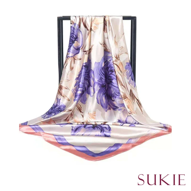 【Sukie】花卉方巾 花卉領巾/浪漫寫意花卉90X90大方巾 領巾(4色任選)