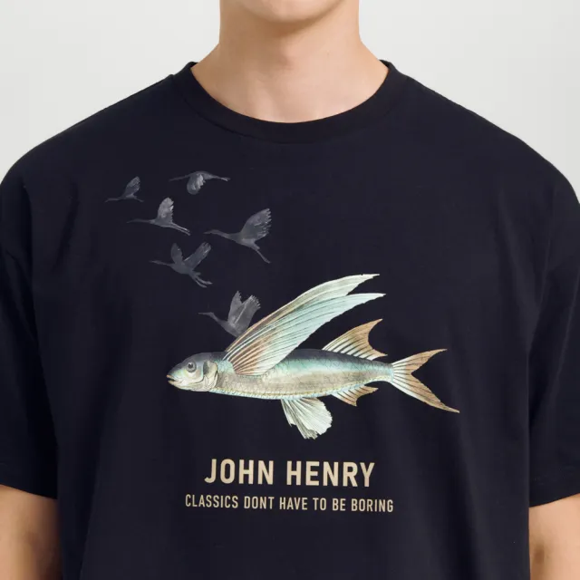 【JOHN HENRY】FlyingFish落肩短袖T恤