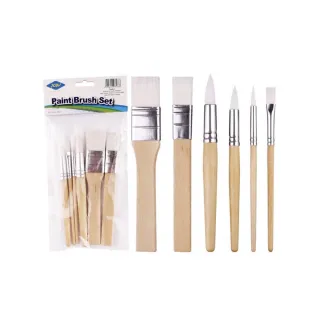 【子玄】扁刷具 木製畫筆 6支一組 水彩筆 蒙特梭利(扁刷具 木製畫筆 6支一組 水彩筆 蒙特梭利)