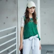 【iROO】拼接感流行設計短袖上衣