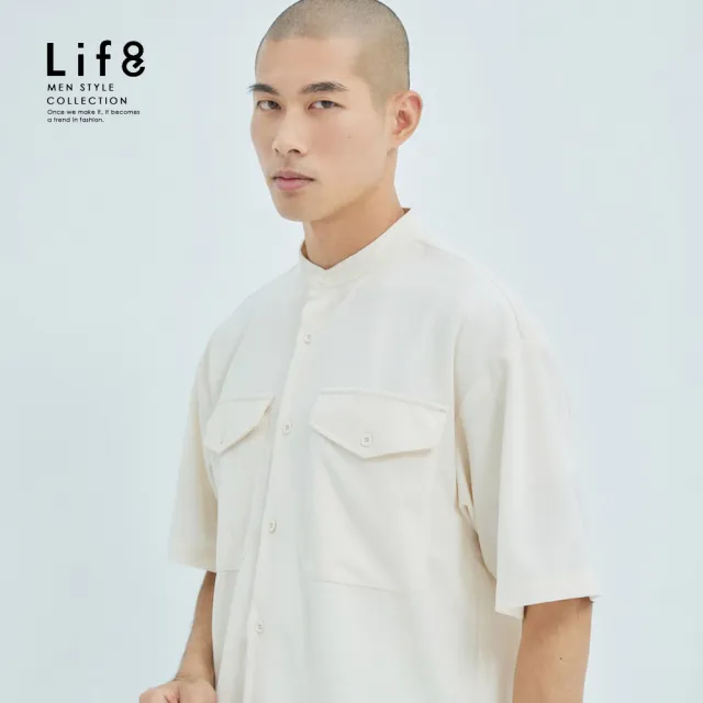 【Life8】EVENLESS 耐皺紗 雙口袋 短袖襯衫(71012)