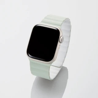 【ELECOM】apple watch 41/40/38磁吸矽錶帶(淺綠)