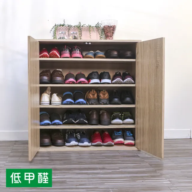 【BuyJM】2入可堆疊MIT低甲醛加深40cm落地式雙門五層鞋櫃(收納櫃/置物櫃)