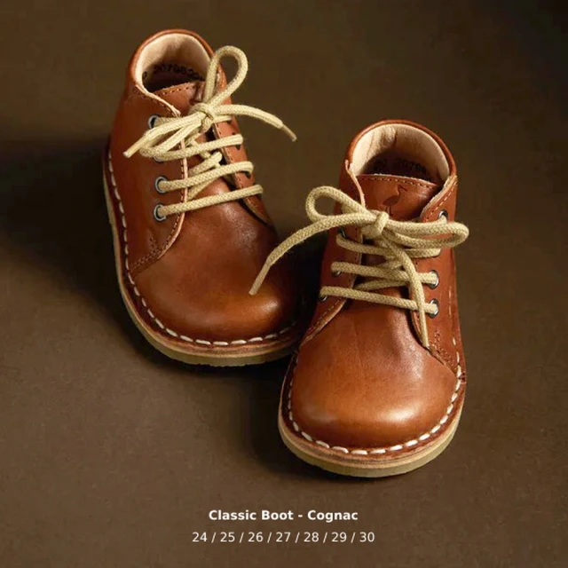 【丹麥 Petit Nord】手工製植鞣真皮-白蘭地棕經典小皮靴(TM2212-516)
