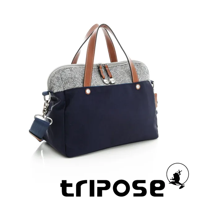 【tripose】漫遊系列岩紋玩色兩用手提背包(海軍藍)