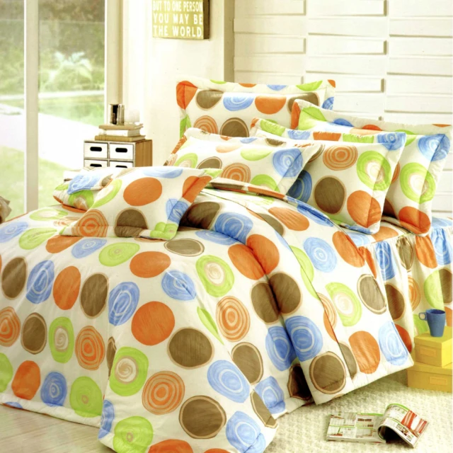 【艾莉絲-貝倫】圓夢計畫(6x6.2呎)三件式雙人加大(100%純棉)枕套床包組(青綠色)