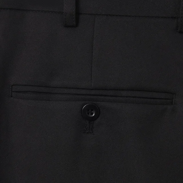 【Emilio Valentino 范倫提諾】吸濕排汗平面西裝褲(黑)