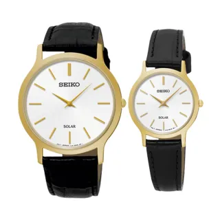 【SEIKO 精工】送禮首選_太陽能_甜蜜浪漫情人對錶(SUP300P1+SUP872P1)